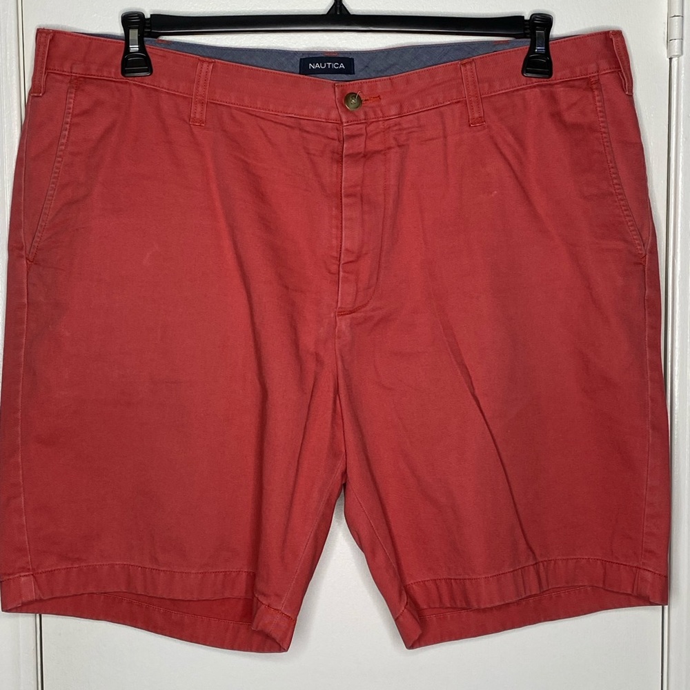 Nautica classic fit deck shorts- redish orange 42W
